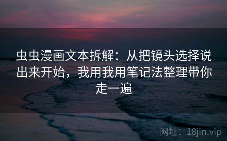 虫虫漫画文本拆解：从把镜头选择说出来开始，我用我用笔记法整理带你走一遍